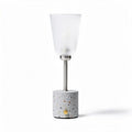 Betonnen tafellamp met opaal glazen kap en dimmer 10 x 10 x 30cm