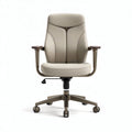 Bureau stoel met verstelbare hoogte en stoffen bekleding in beige 60 x 60 x 100cm
