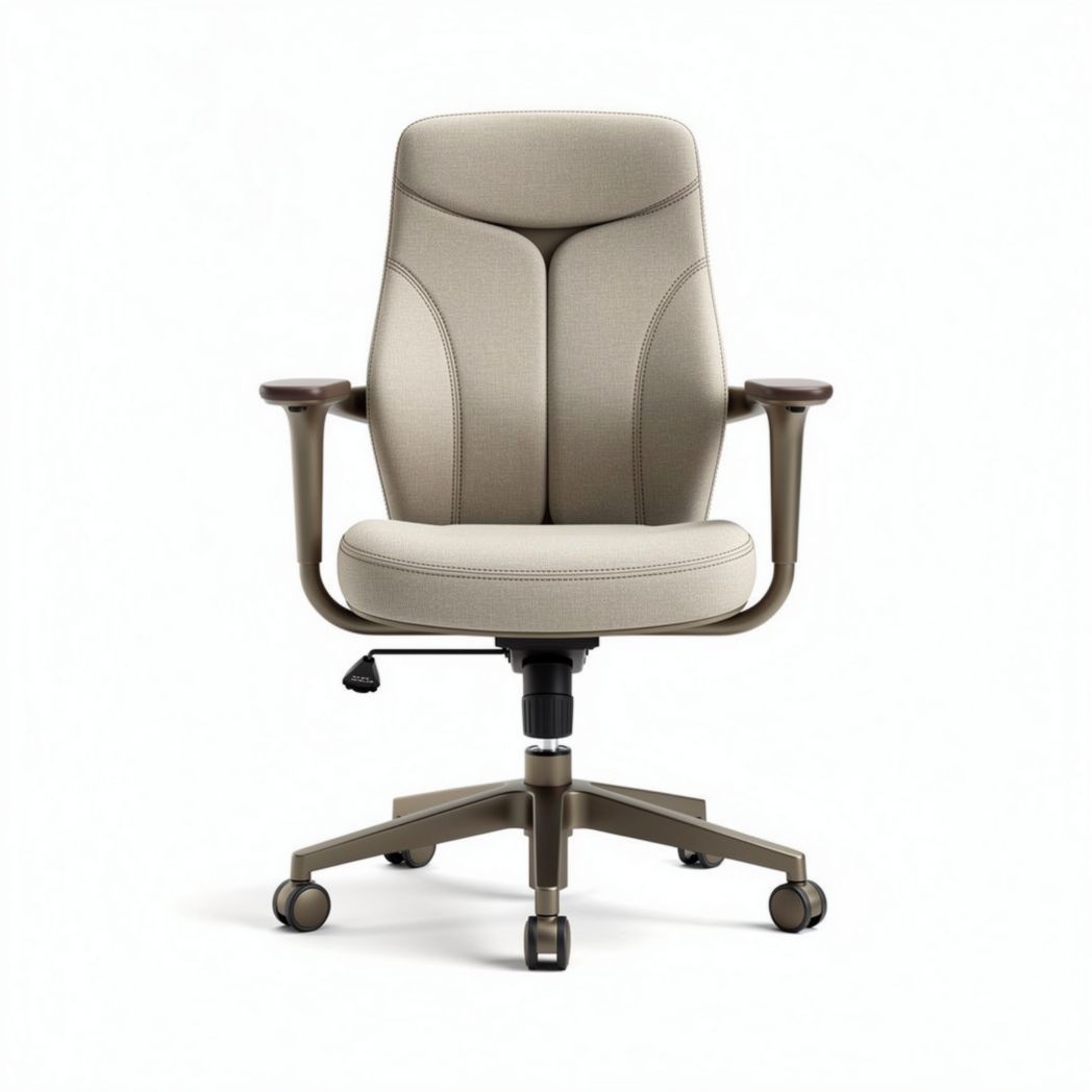 Bureau stoel met verstelbare hoogte en stoffen bekleding in beige 60 x 60 x 100cm