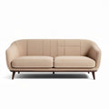 Beige stoffen bank met houten poten 200 x 85 x 75 cm