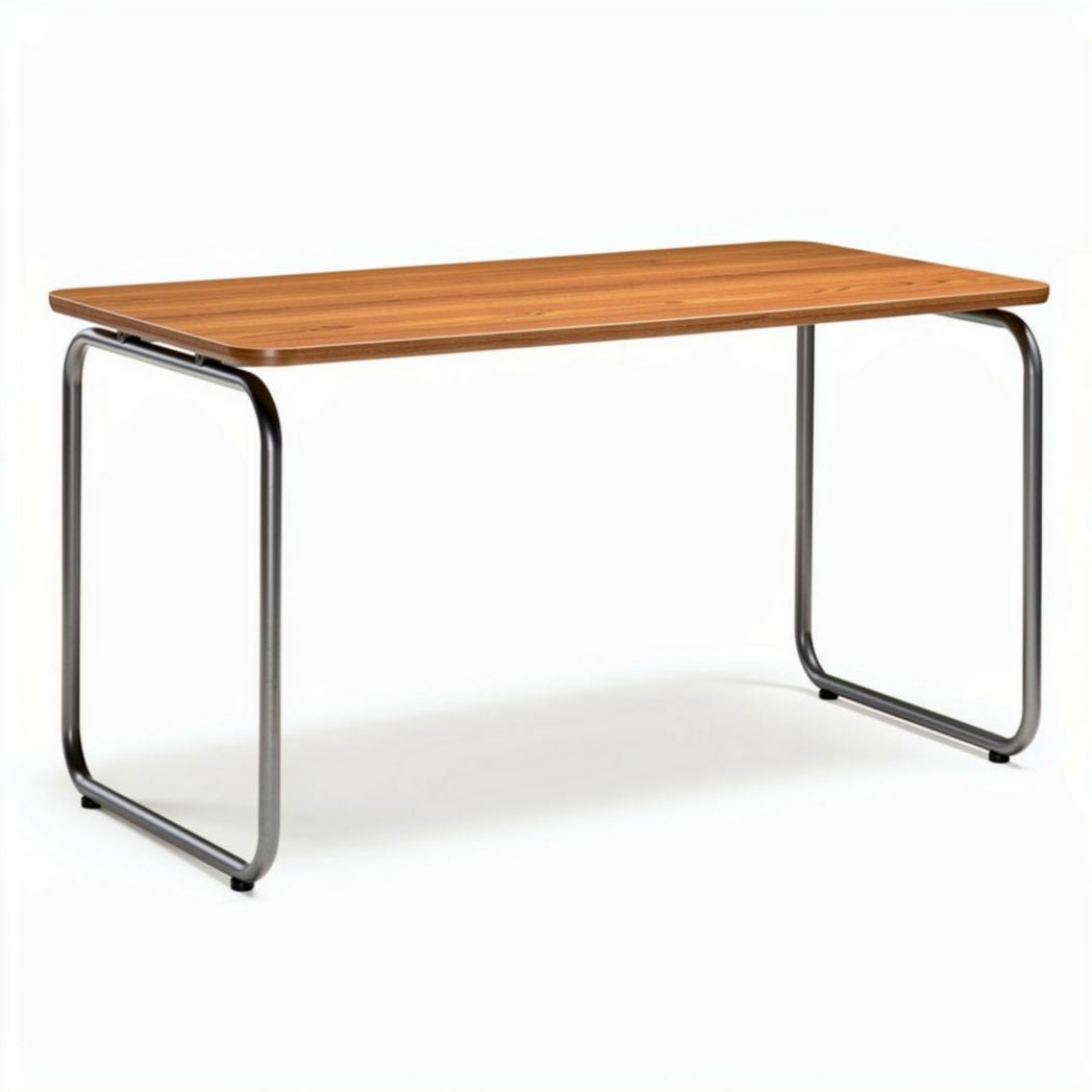 Bureau van bamboe met stalen frame 120 x 60 x 75 cm bruin