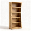 Boekenkast van massief hout met vijf planken 30 x 80 x 180cm naturel eiken