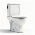 Wit keramisch toilet met afsluitbare zitting en afmetingen 75 x 40 x 75cm