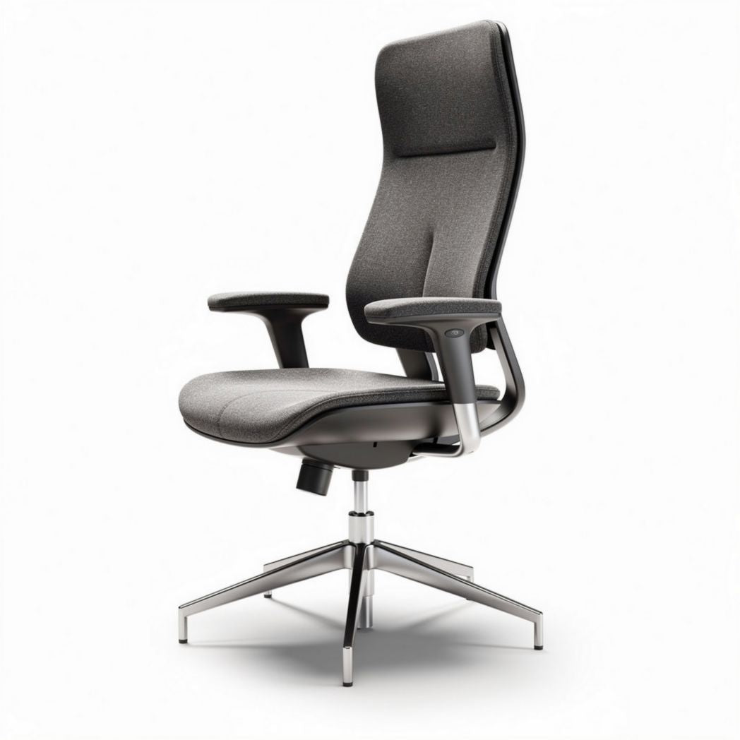 Ergonomische bureaustoel met stoffen bekleding in grijs 60 x 60 x 120cm